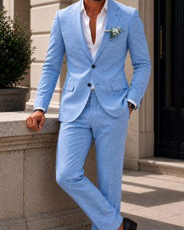 Abito Uomo Marbod in Lino Leggero Due Pezzi Slim Fit