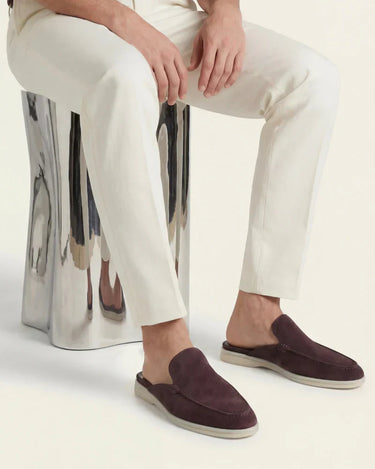Coffee Brown Men's Yacht Suede Mule Coffee — Lino Conti