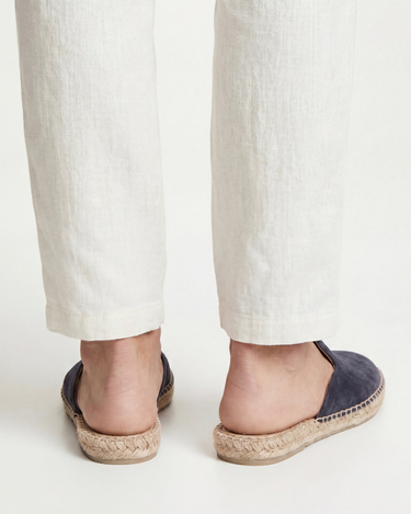 Navy Men's Portofino Suede Jute Mule Navy — Lino Conti