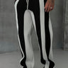 Black and Grey Men's Patchwork Knit Trousers — Lino Conti