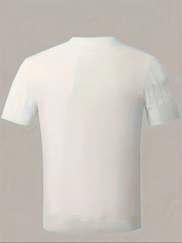 Polo Uomo in Maglia Colletto alla Coreana Manica Corta Estate Casual