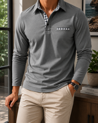 Polo Uomo Manica Lunga Ispirazione Golf