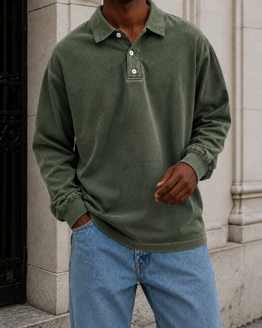 Polo Uomo Manica Lunga Ideale da Indossare a Strati