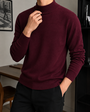 Maglione Uomo Collo Alto Elegante