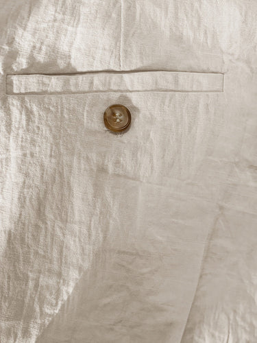 Apricot Men's Linen High-Waisted Slim Fit Business Trousers — Lino Conti