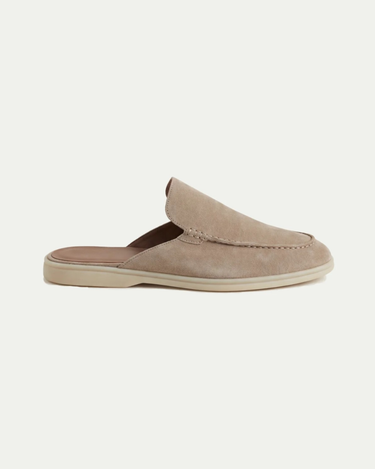 Beige Men's Yacht Suede Mule Beige — Lino Conti