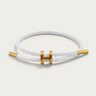 White and Gold Men's Aurea Braided Cord Bracelet White Gold — Lino Conti