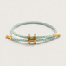 Mint and Gold Men's Aurea Braided Cord Bracelet Mint Gold — Lino Conti