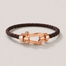 Brown and Rose Gold Men's Aurelio Nautical Rope Bracelet Brown Rose Gold — Lino Conti