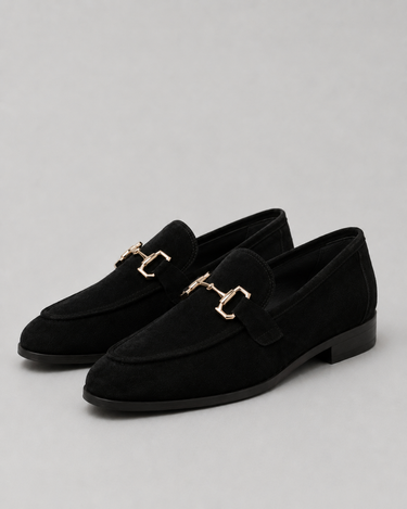Mocassini Uomo in Camoscio con Dettaglio Morsetto Slip On