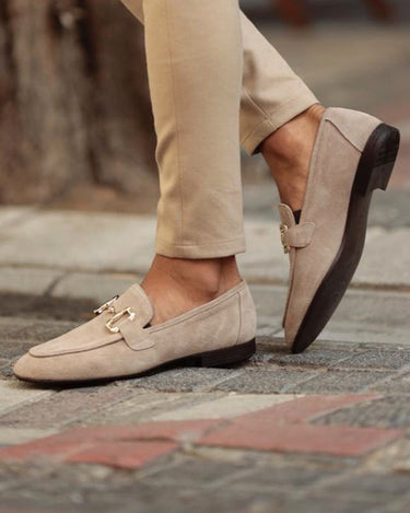 Beige Men's Horsebit Loafers Sleek Slip-On Formal — Lino Conti