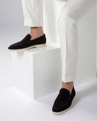 Mocassini Uomo Classici in Camoscio Nero
