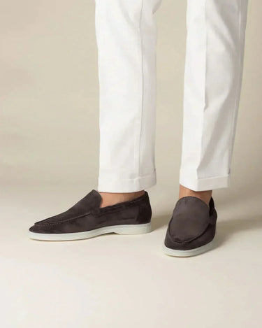 Brown Men's Classic Suede Loafer Brown — Lino Conti