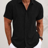 Black Men's Short Sleeve Lightweight Breathable Summer Shirt — Lino Conti