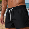 Black Men's Solid Color Shorts Comfortable with Pockets Summer — Lino Conti