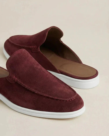 Bordeaux Men's Yacht Suede Mule Bordeaux — Lino Conti
