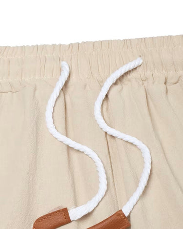 Pantaloncini Uomo in Lino con Coulisse Tinta Unita Traspiranti Estivi