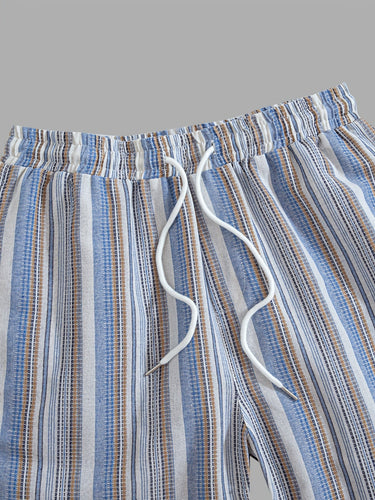 Men's Striped Drawstring Straight Leg Casual Pants — Lino Conti