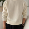 White Men's Ribbed Loose Fit Sweater — Lino Conti