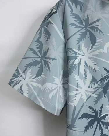 Camicia Uomo Hawaiana con Stampa di Palme Tropicali