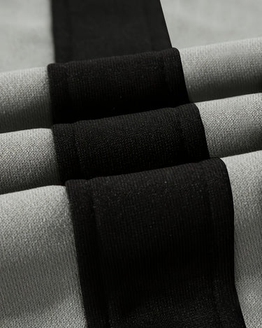 Grey and Black Men's Patchwork Knit Trousers — Lino Conti