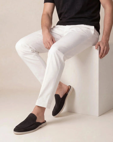Black Men's Yacht Suede Mule Black — Lino Conti