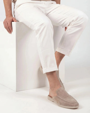 Beige Men's Yacht Suede Mule Beige — Lino Conti