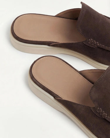 Brown Men's Yacht Suede Mule Brown — Lino Conti