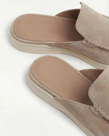 Beige Men's Yacht Suede Mule Beige — Lino Conti