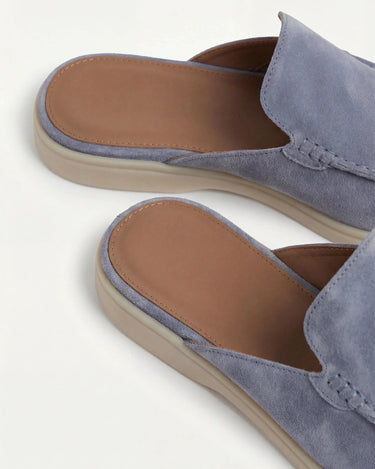 Baby Blue Men's Yacht Suede Mule Baby Blue — Lino Conti