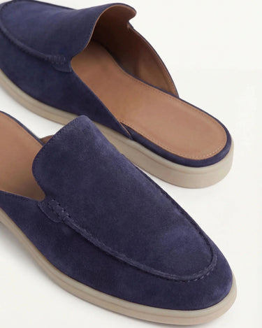 Navy Men's Yacht Suede Mule Navy — Lino Conti