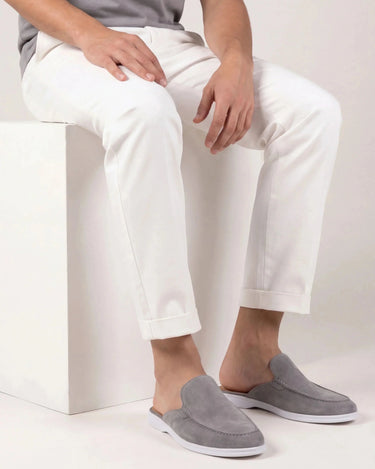 Grey Men's Yacht Suede Mule Grey — Lino Conti