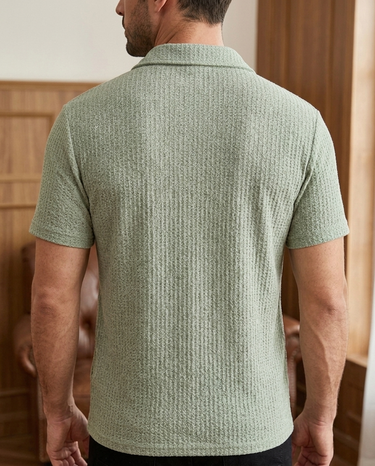 Polo Uomo in Maglia Jacquard a Quadri Casual per Tutti i Giorni
