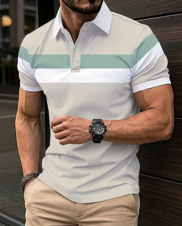 Polo Uomo Colletto alla Coreana Traspirante per Golf e Tempo Libero