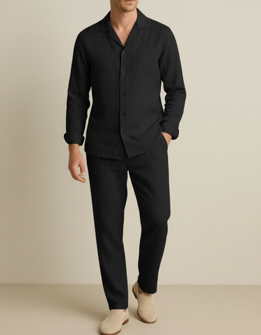Completo Uomo Camicia Manica Lunga e Pantaloni Casual