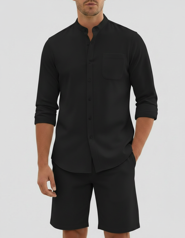 Completo Uomo Camicia Manica Lunga e Pantaloncini