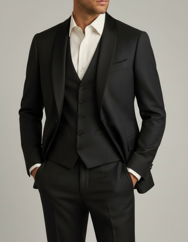 Abito Uomo Tre Pezzi Tuxedo Slim Fit per Matrimonio e Cerimonia