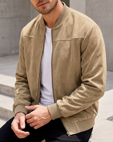 Giubbotto Uomo Collo Alto con Zip Leggero Sportivo