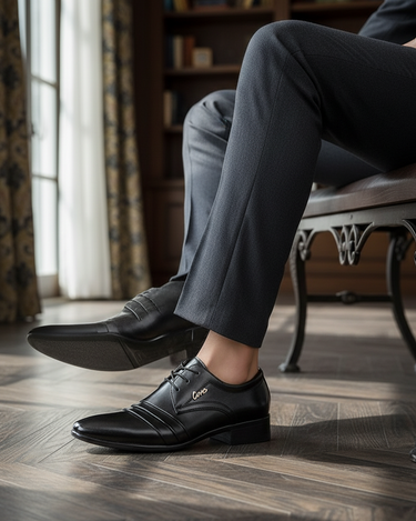Scarpe Uomo Eleganti Stile Britannico Punta Affusolata con Lacci