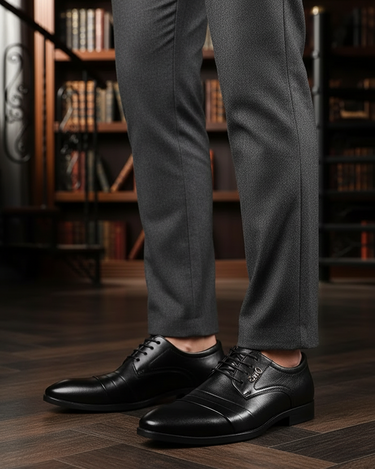 Scarpe Uomo Eleganti Stile Britannico Punta Affusolata con Lacci