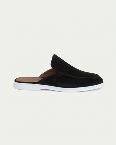 Mule Uomo Yacht in Camoscio Nero