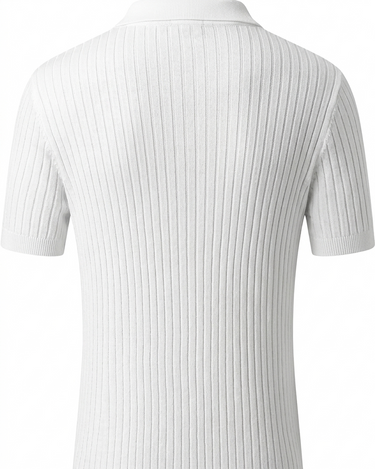 Polo Uomo a Righe in Maglia Manica Corta Strutturata Estate