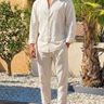 Beige Men's Summer Set Shirt and Relaxed Trousers — Lino Conti