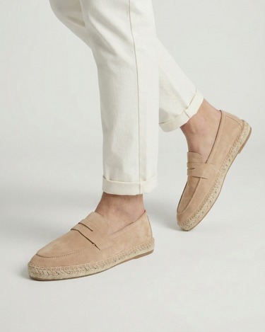 Espadrillas Uomo Riviera in Camoscio Beige