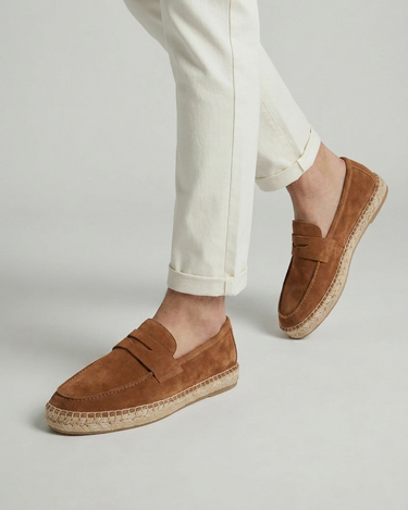 Espadrillas Uomo Riviera in Camoscio Marrone