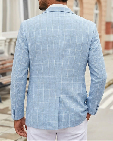 Giacca Uomo Blazer Strutturata a Quadri Primavera Autunno