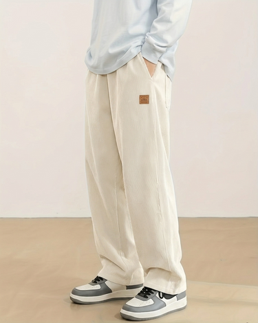 Pantaloni Uomo in Velluto a Coste Gamba Larga