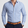 Camicia Uomo a Righe Verticali Vestibilità Elegante