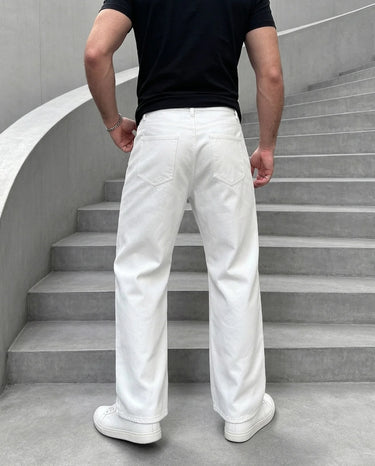 Jeans Uomo Bianchi Vestibilità Ampia