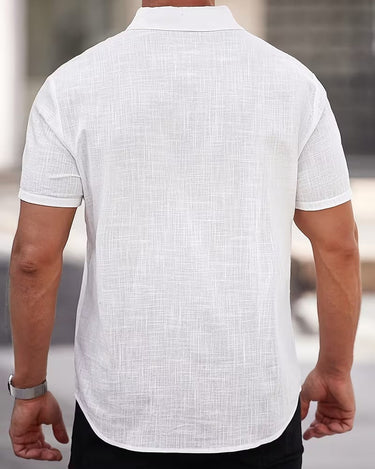 Camicia Uomo Tinta Unita Manica Corta Traspirante Strutturata Estate Casual